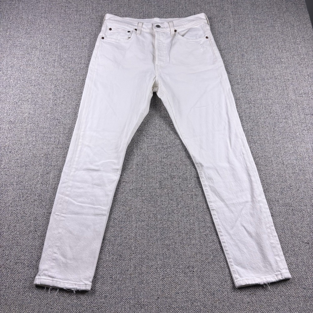 Levi's Premium 501 Skinny Jeans Womens 29x28 White High Rise Button Fly Denim